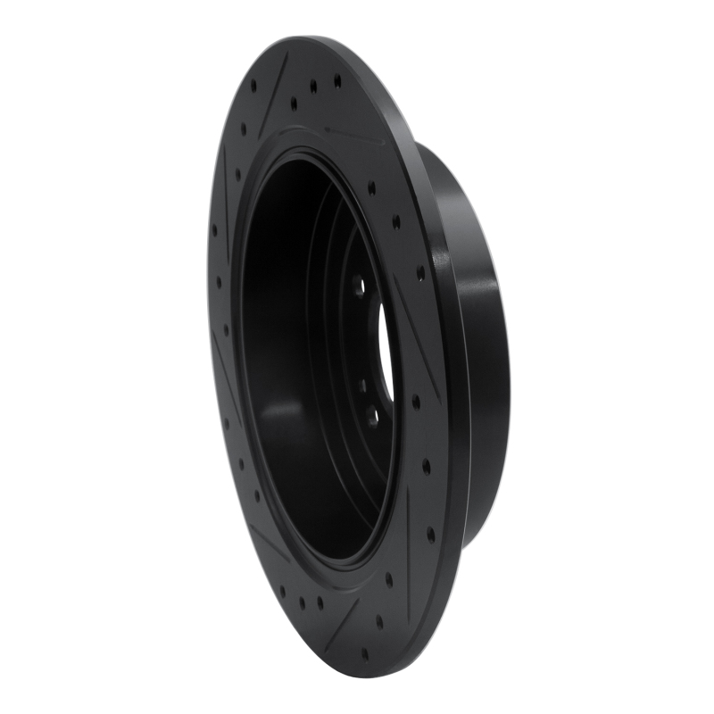 Hyundai Tucson Brake Rotor (1) - Rear Right - R1 Concepts - Drilled & Slotted - Black - `16-`22